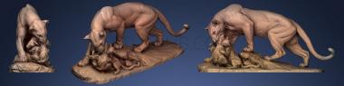 3D мадэль Скульптура пантеры (STL)